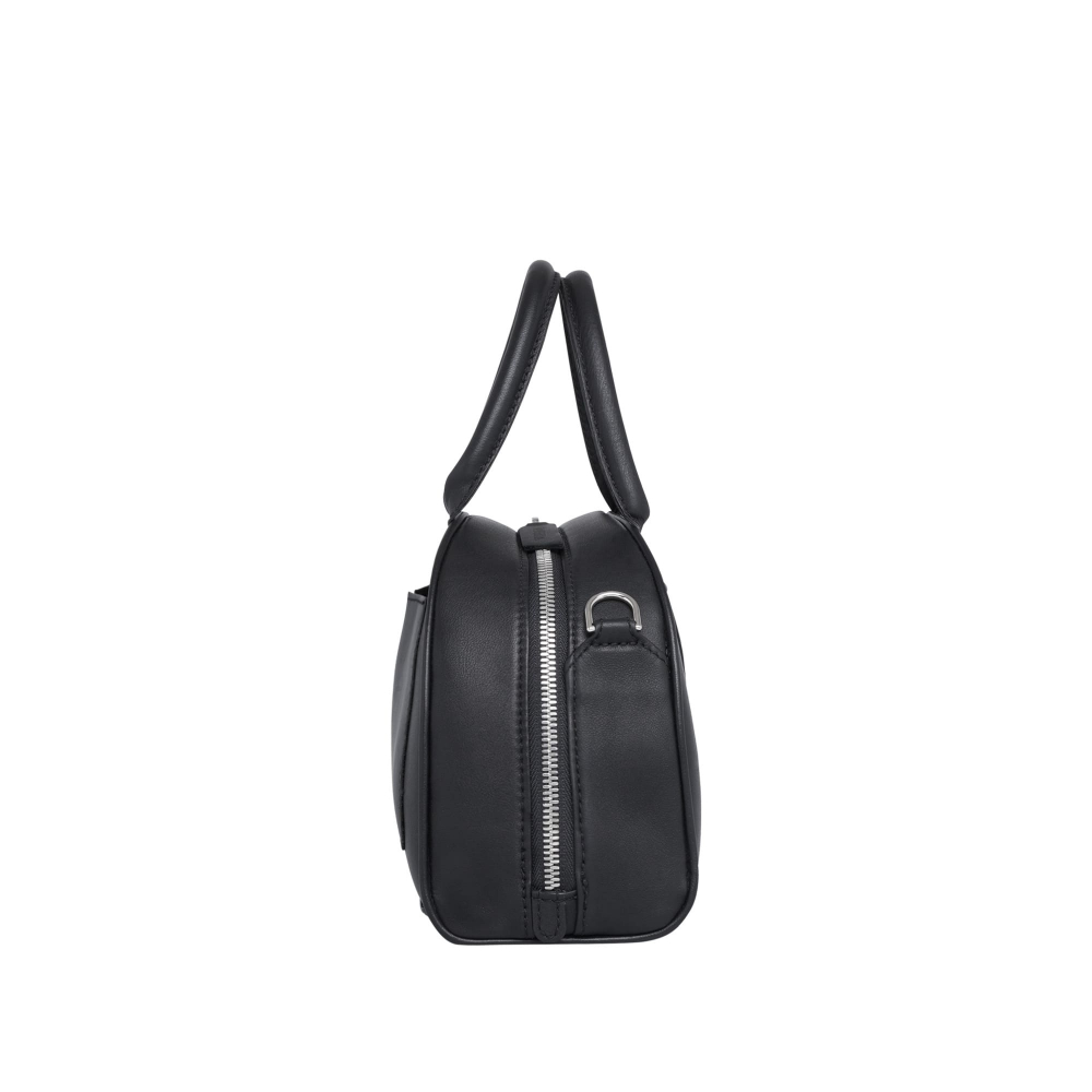 Henkeltasche als Crossbody Tasche aus Nappaleder Schwarz